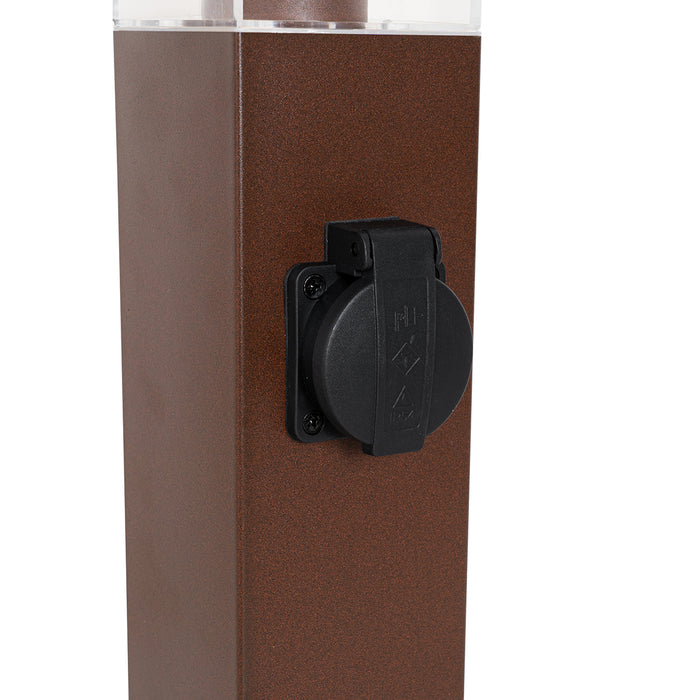 QAZQA Buitenlamp roestbruin 45 cm met stopcontact IP44 - Malios