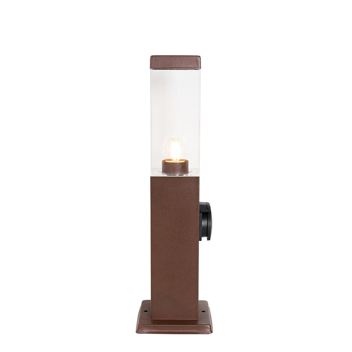 QAZQA Buitenlamp roestbruin 45 cm met stopcontact IP44 - Malios