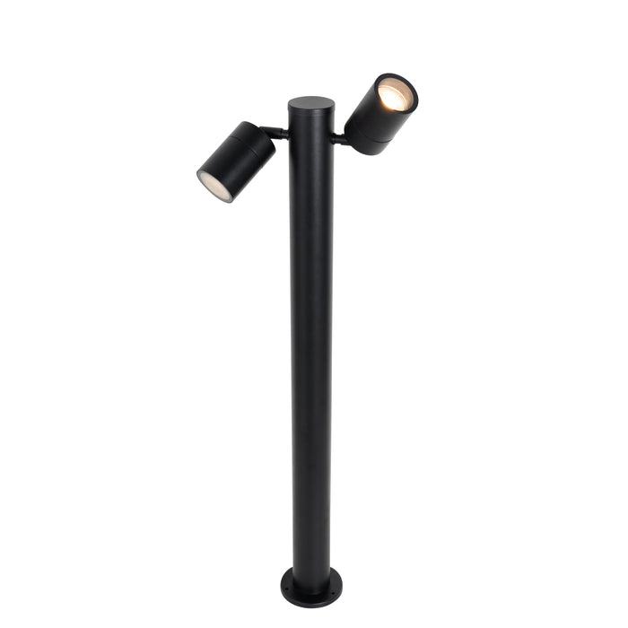 QAZQA Staande buitenlamp zwart 80 cm IP44 verstelbaar 2-lichts - Duo