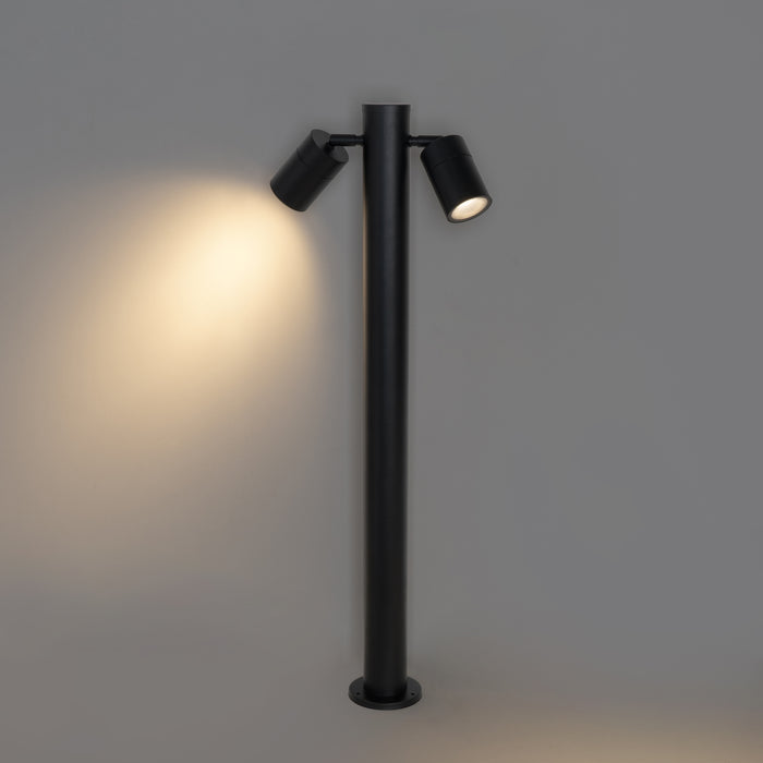 QAZQA Staande buitenlamp zwart 80 cm IP44 verstelbaar 2-lichts - Duo