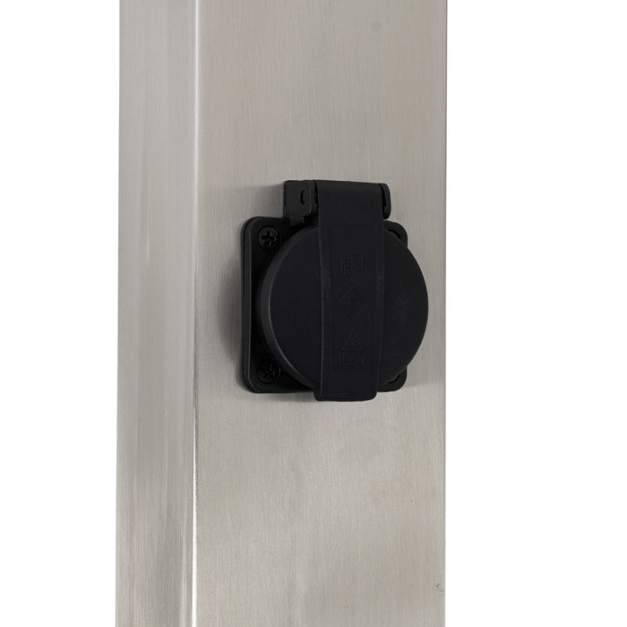 QAZQA Buitenlamp staal 80 cm met stopcontact IP44 - Malios