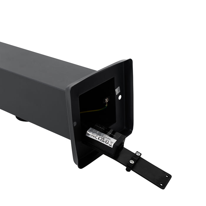 QAZQA Buitenlamp donkergrijs 80 cm met stopcontact IP44 - Malios