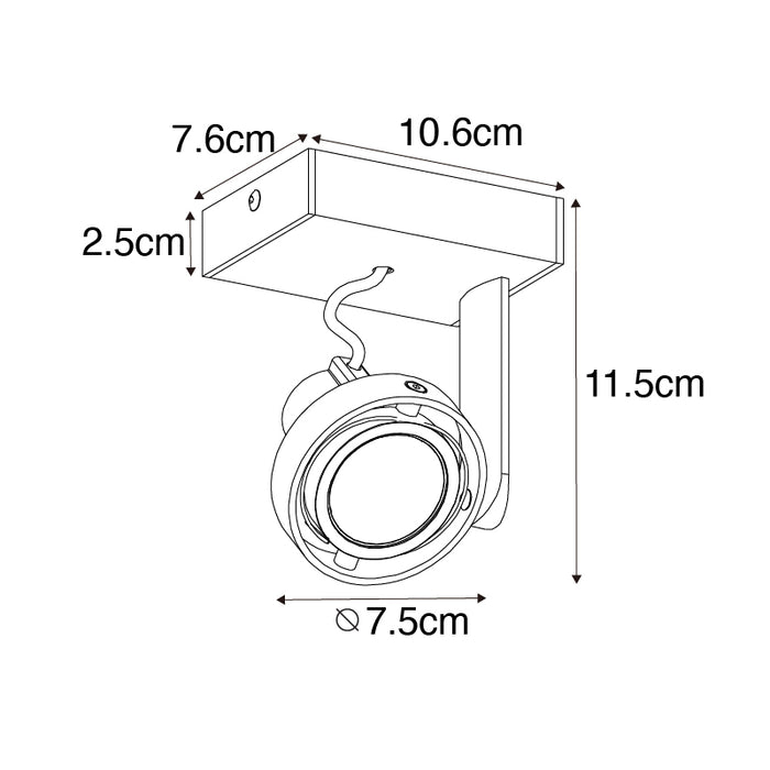 QAZQA Moderne plafondspot zwart draai- en kantelbaar GU10 50mm -
