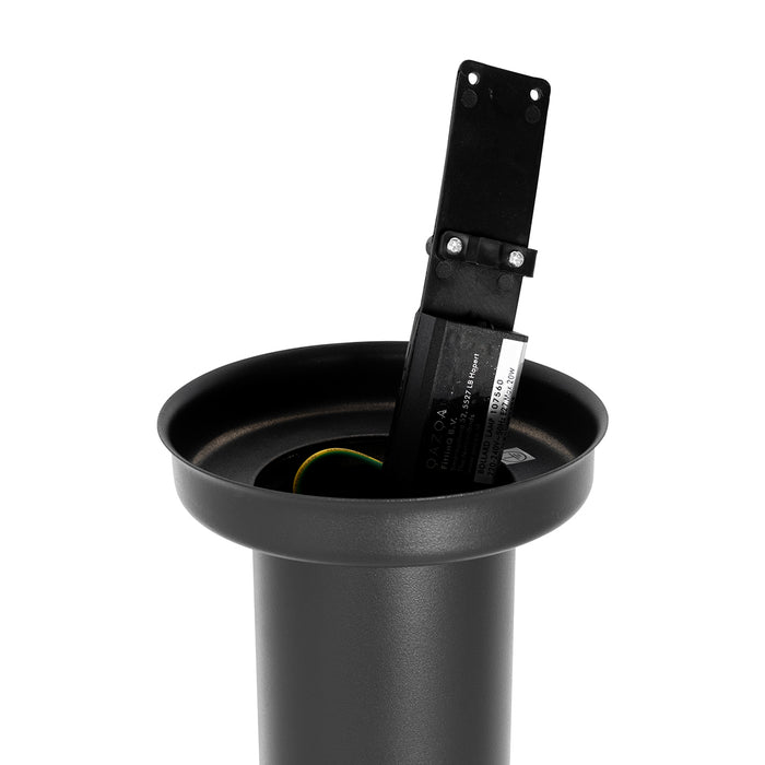 QAZQA Moderne buitenlamp paal donkergrijs met opaal 110 cm IP44 - Rox