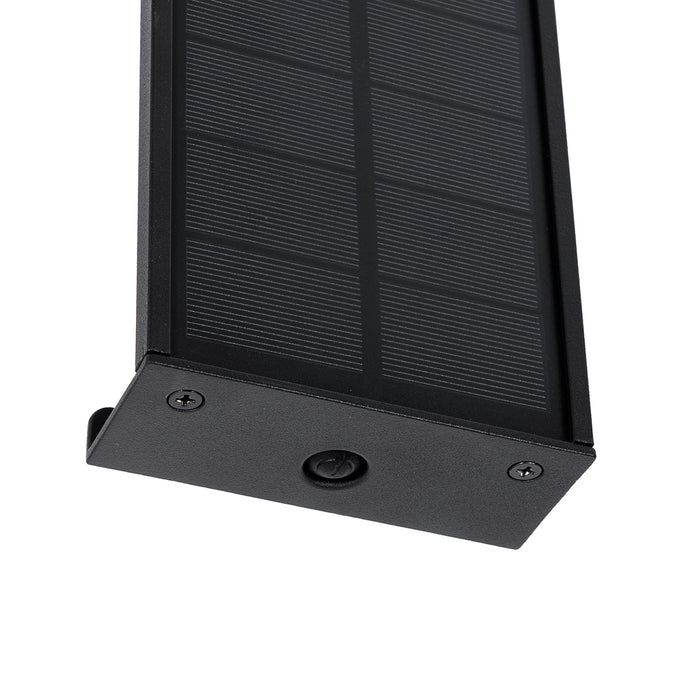 QAZQA Buiten wandlamp zwart 60 cm incl. LED 4-staps dimbaar met solar