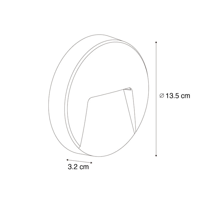 QAZQA Buiten wandlamp zwart rond incl. LED IP65 - Gem