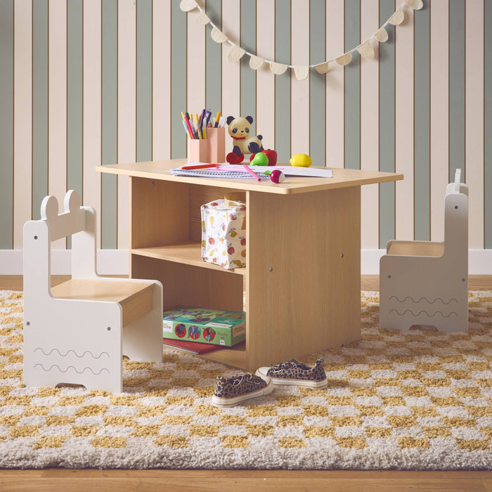 sweeek - Kindertafel + 2 stoelen, met planken