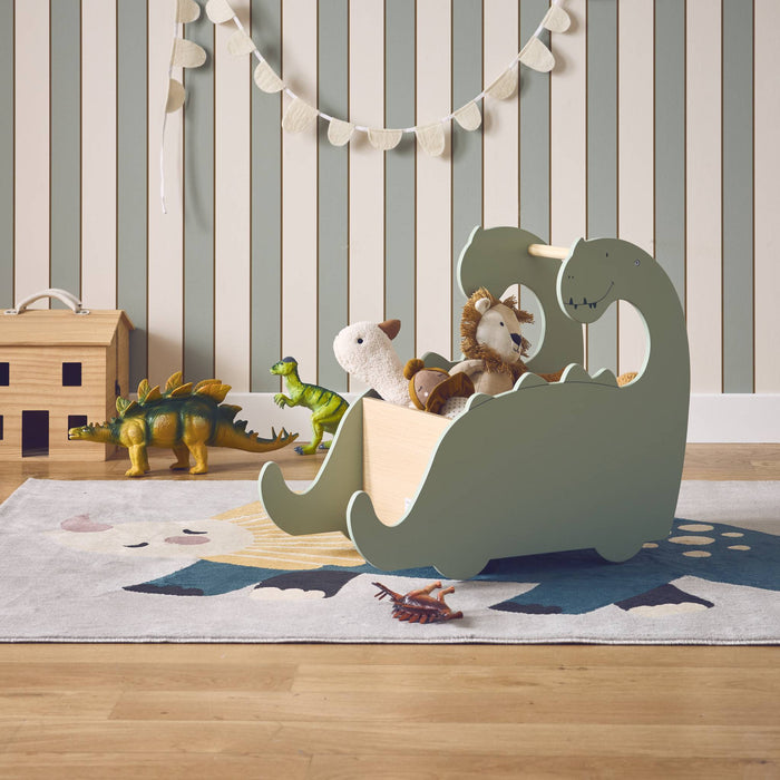 sweeek - Speelgoedkist met wielen, dinosauruslooprek voor kinderen