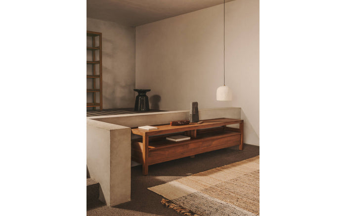 Kave Home - TV-meubel Sashi van massief teakhout 200 x 40 cm