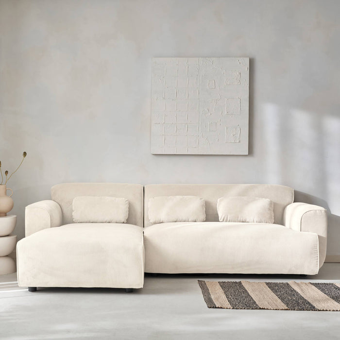 sweeek - 2 tot 3-zits corduroy hoekbank, linkerhoek