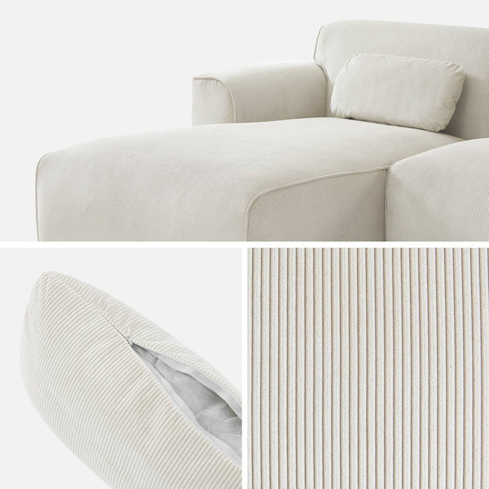 sweeek - 2 tot 3-zits corduroy hoekbank, linkerhoek