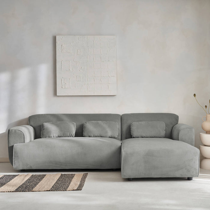 sweeek - 2 tot 3 zits hoekbank in corduroy, rechterhoek