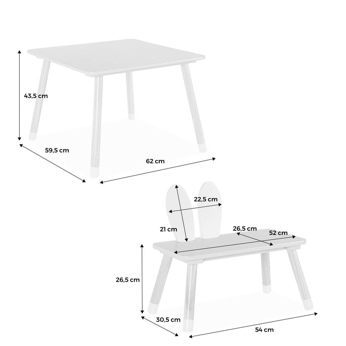 sweeek - Kindertafel + 2 stoelen
