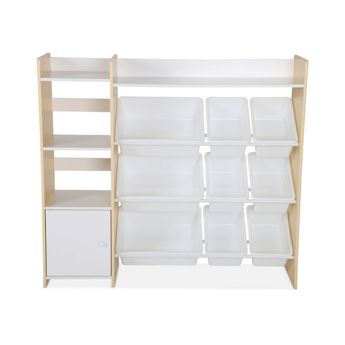 sweeek - Kinderopbergmeubel met 9 opbergbakken, 4 planken, 1 deur