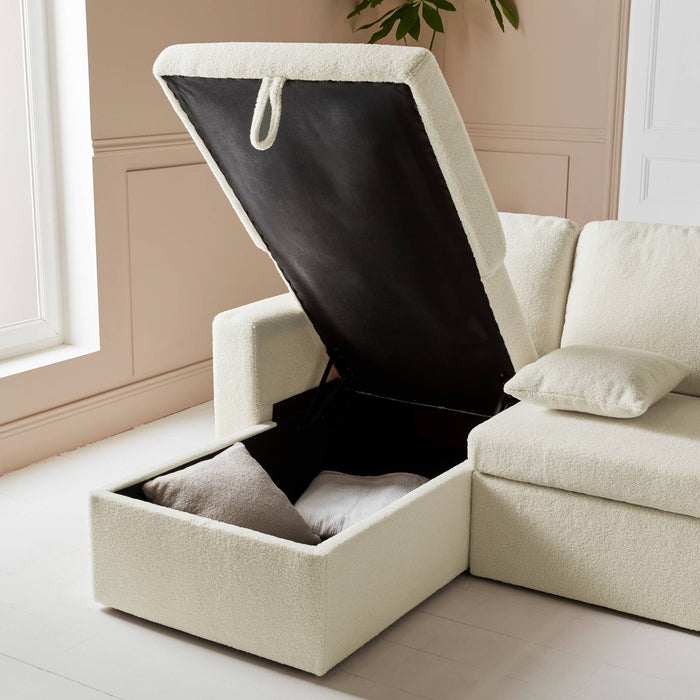 sweeek - 4-zits panoramische slaapbank in boucléstof