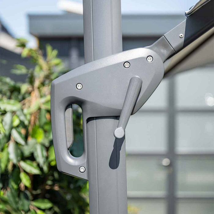 Garden Impressions Hawaii B P telescopic zweefparasol 3x4m - d. grijs