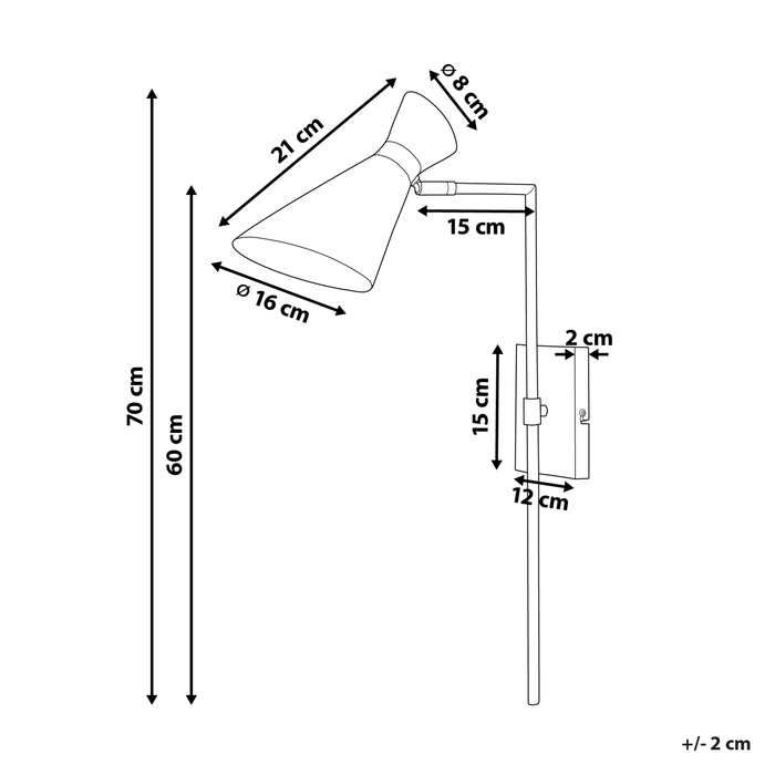 Beliani - MELAWI - Wandlamp - Wit - Metaal