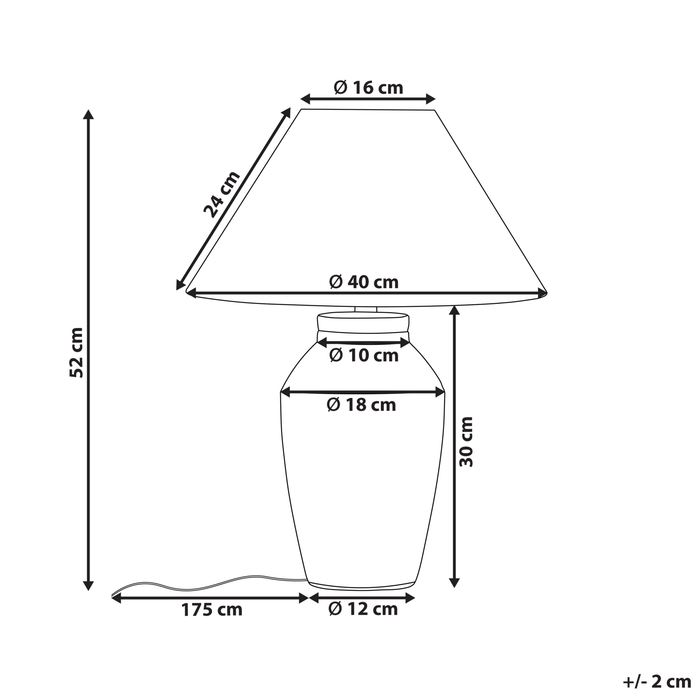Beliani - RODEIRO - Tafellamp - Lichtbeige - Keramiek