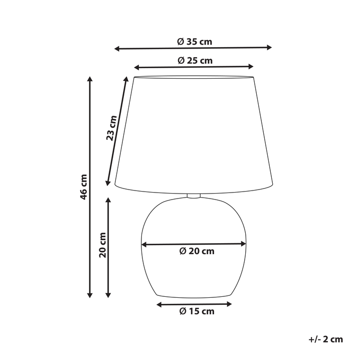 Beliani - NEIRA - Tafellamp - Wit|Blauw - Porselein