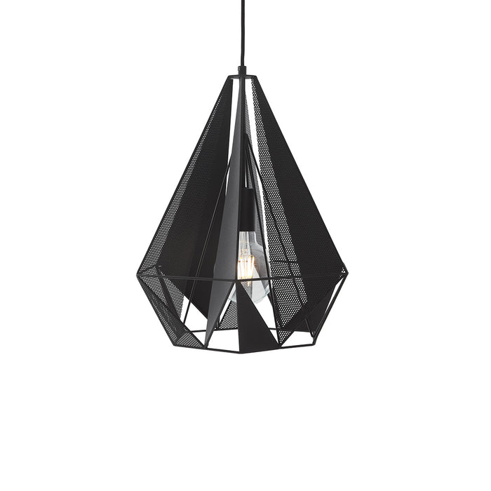 QAZQA Industriële hanglamp zwart met mesh 3-lichts - Carcass