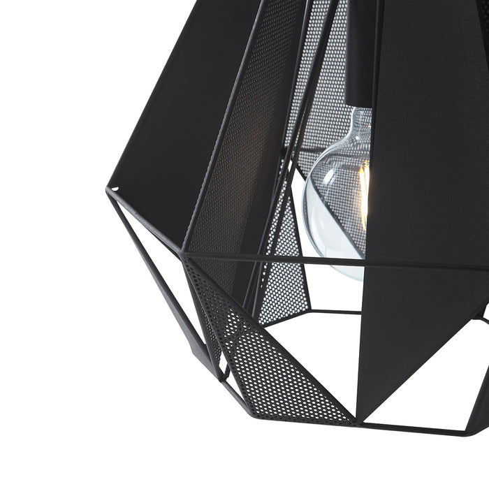 QAZQA Industriële hanglamp zwart met mesh 3-lichts - Carcass