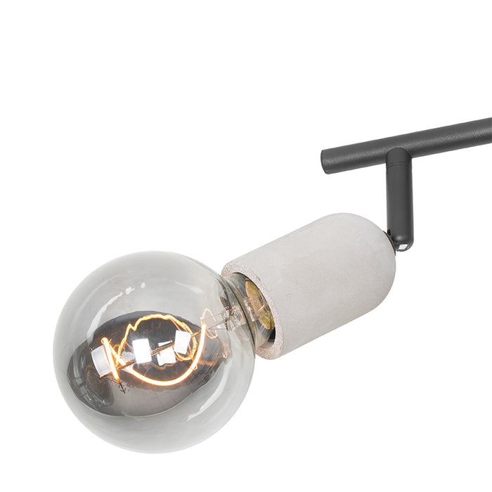 QAZQA Industriële spot zwart met beton 2-lichts - Pedra