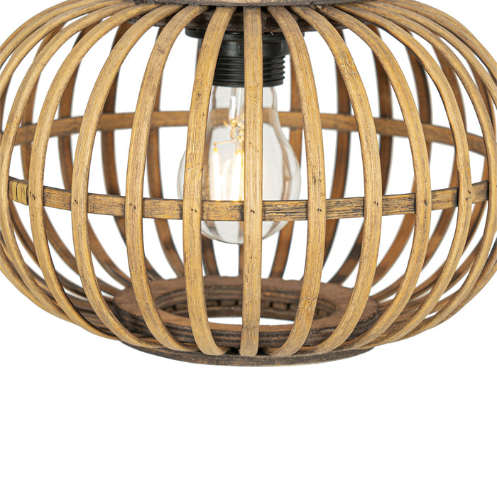 QAZQA Oosterse hanglamp bamboe 3-lichts rond - Amira