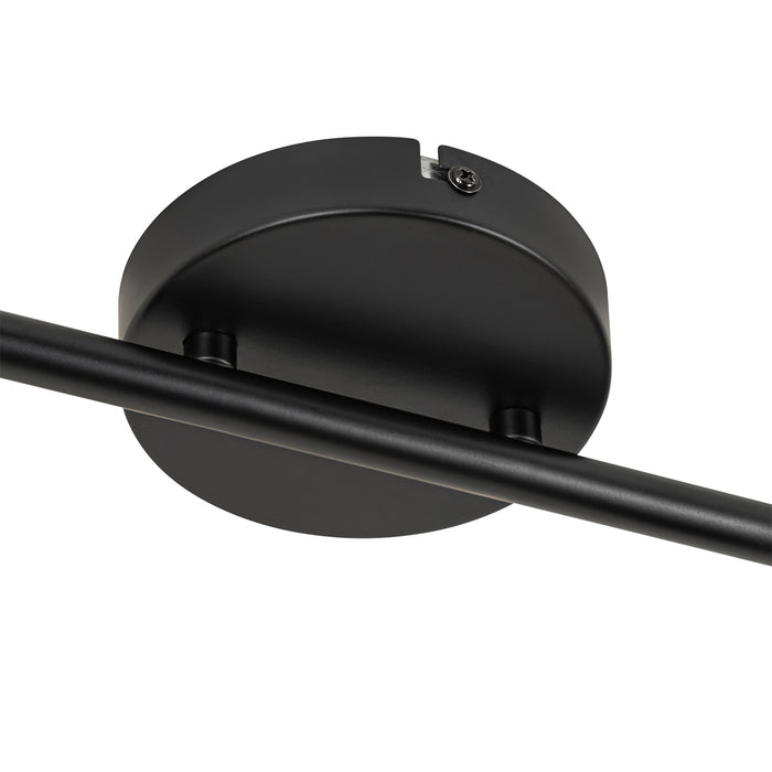 QAZQA Design spot zwart met smoke glas 2-lichts - Chico