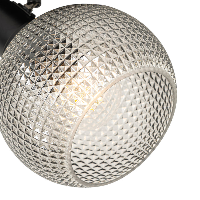 QAZQA Design spot zwart met smoke glas - Chico