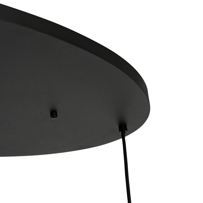 QAZQA Art Deco hanglamp zwart met smoke glas ovaal 5-lichts - Josje