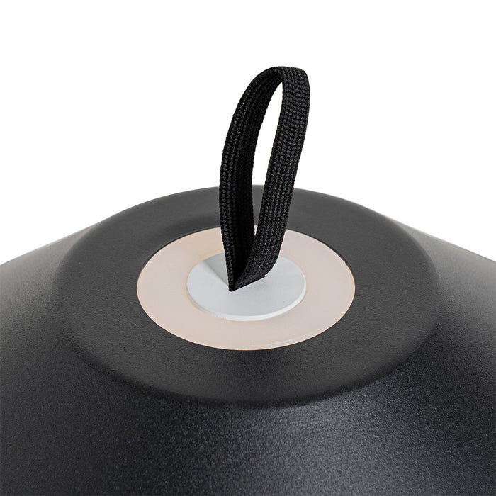 QAZQA Set van 2 tafellampen mushroom zwart incl. LED oplaadbaar -