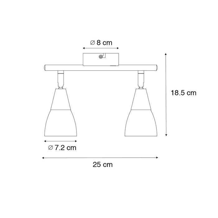 QAZQA Klassieke plafondspot goud met mat glas 2-lichts - Madi