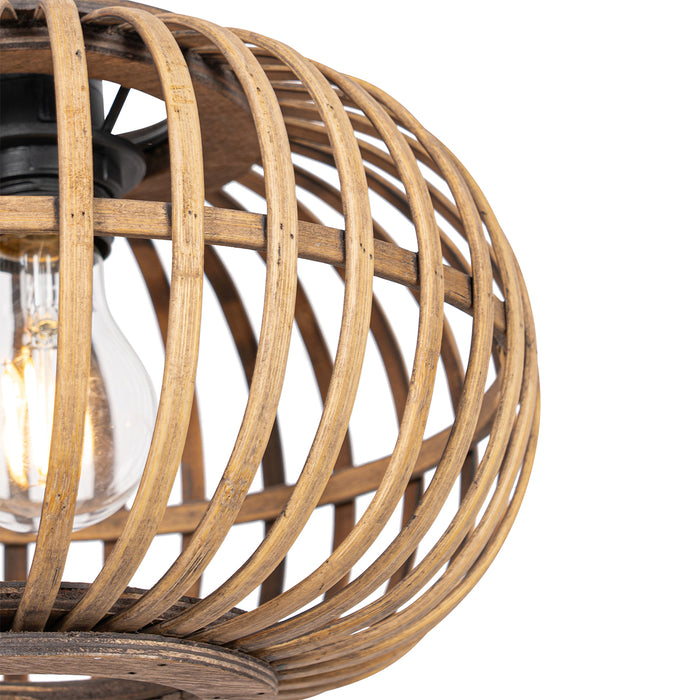 QAZQA Oosterse hanglamp bamboe 3-lichts langwerpig - Amira