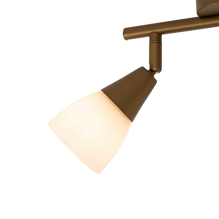 QAZQA Klassieke plafondspot goud met mat glas 2-lichts - Madi