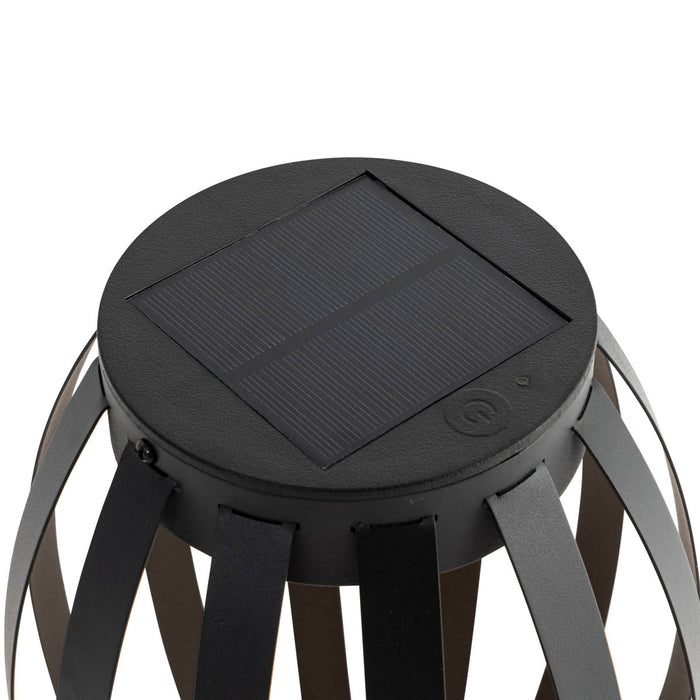 QAZQA Buiten tafellamp zwart 3-staps dimbaar solar en oplaadbaar -