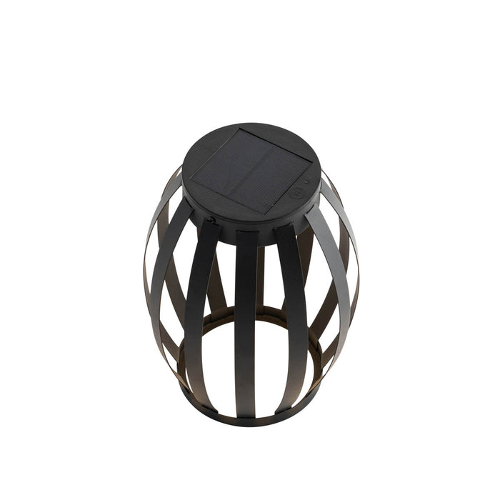QAZQA Buiten tafellamp zwart 3-staps dimbaar solar en oplaadbaar -