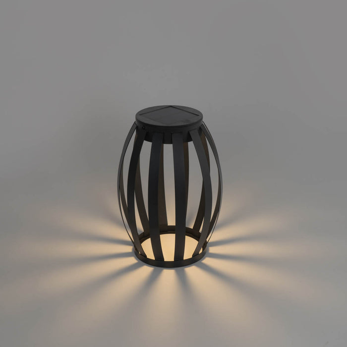 QAZQA Buiten tafellamp zwart 3-staps dimbaar solar en oplaadbaar -