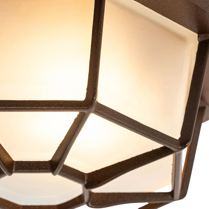 QAZQA Landelijke plafondlamp roestbruin 21,3 cm IP44 - Bri