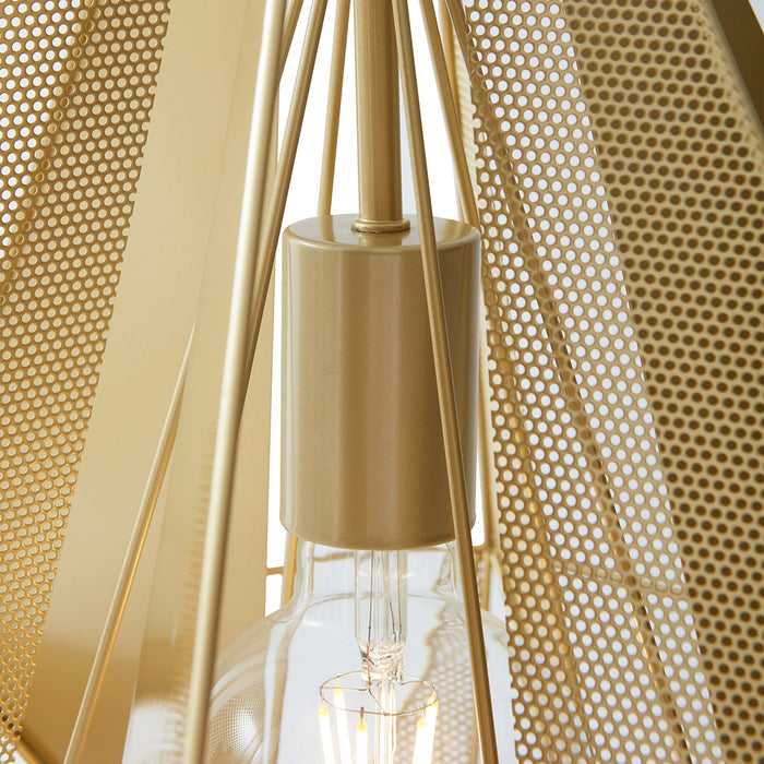 QAZQA Industriële hanglamp goud met mesh - Carcass