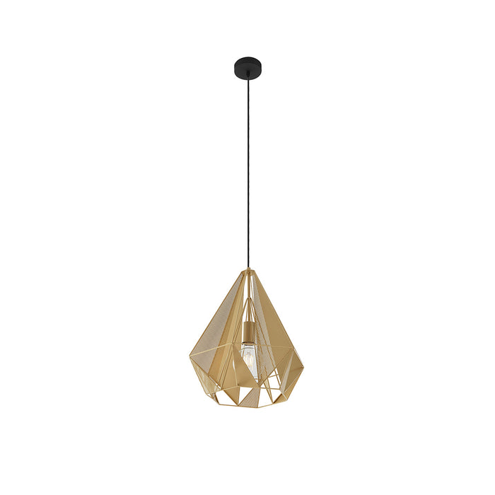 QAZQA Industriële hanglamp goud met mesh - Carcass
