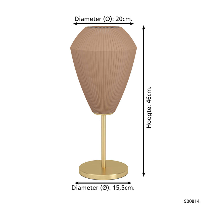 EGLO Caprarola Tafellamp - E27 - 46 cm - Zand|Koper - Satijn Glas