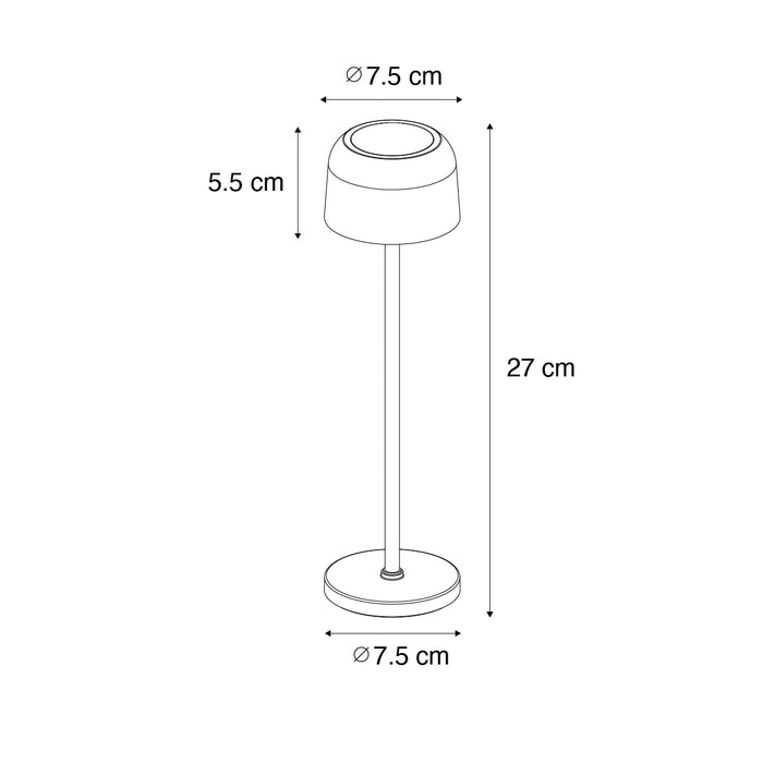 QAZQA Set van 2 tafellampen mushroom off white incl. laadstation -