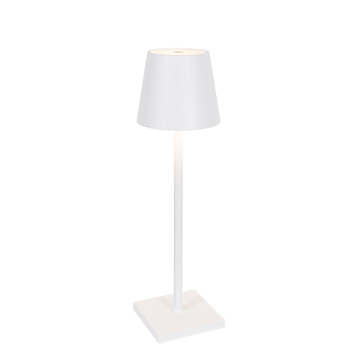 QAZQA Set van 2 buiten tafellamp wit incl. LED en dimmer oplaadbaar -