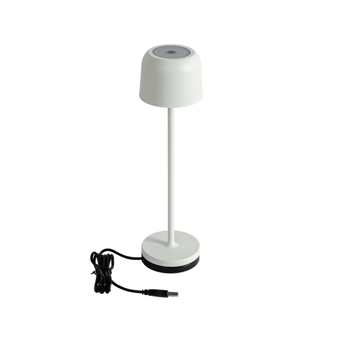 QAZQA Set van 2 tafellampen mushroom off white incl. laadstation -