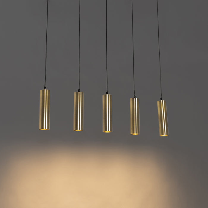QAZQA Moderne hanglamp brons 5-lichts - Jeana