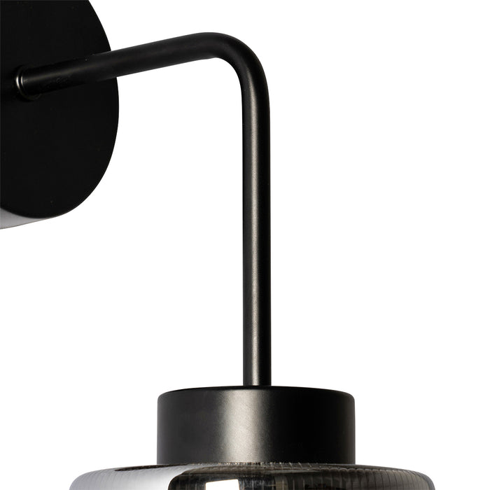 QAZQA Art Deco wandlamp zwart met smoke glas - Laura