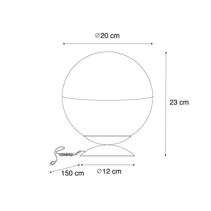 QAZQA Retro tafellamp zwart met helder glas - Eclipse