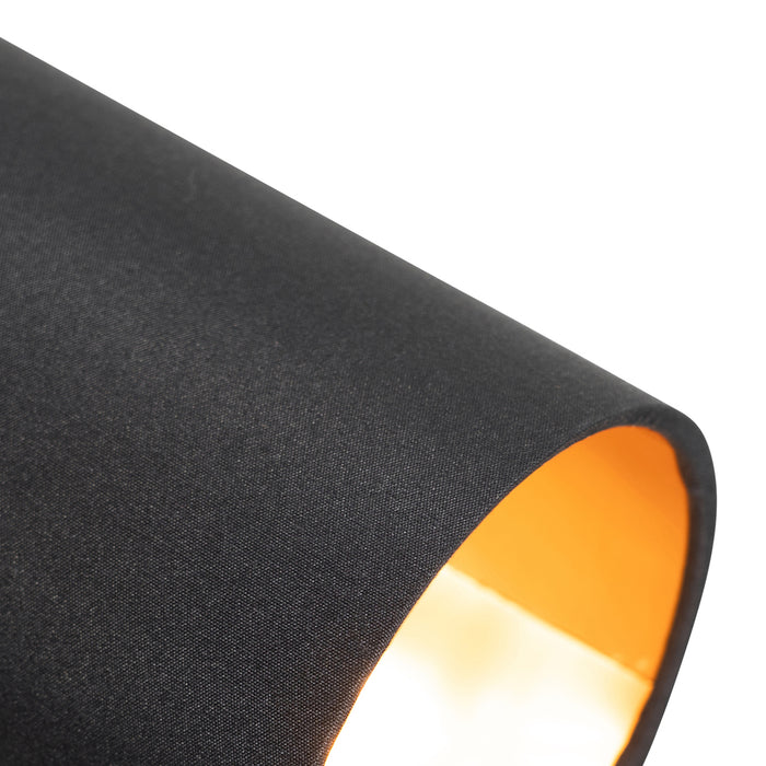 QAZQA Moderne spot zwart met gouden binnenkant 3-lichts - Lofty