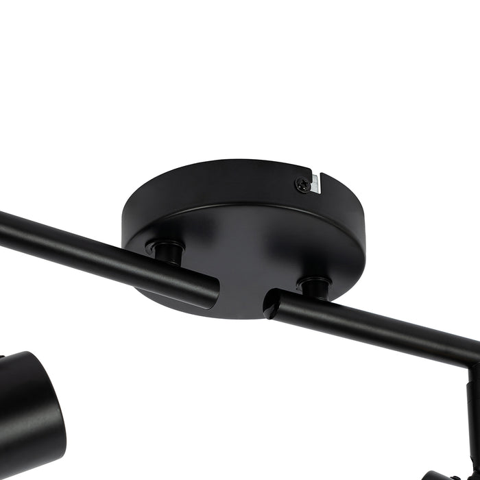 QAZQA Plafondspot zwart met smoke glas 4-lichts verstelbaar - Laura