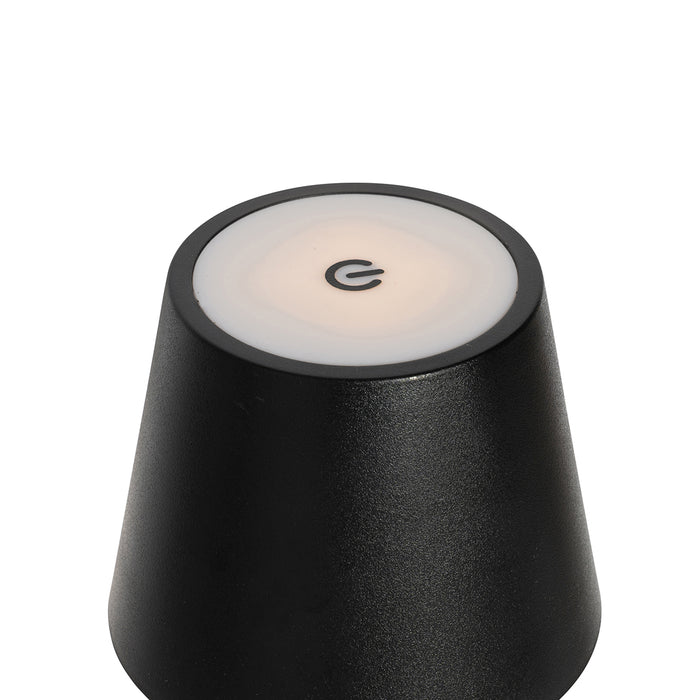 QAZQA Set van 2 tafellampen zwart met dimmer en oplaadbaar - Murdock